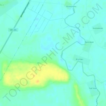 Топографическая карта Ваньково, высота, рельеф