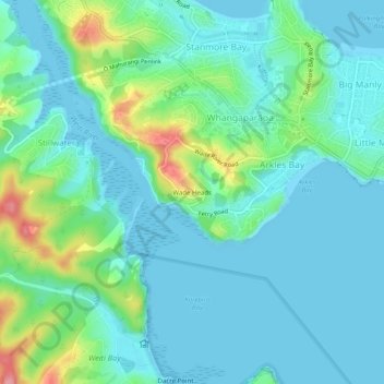 Топографическая карта Wade Heads, высота, рельеф