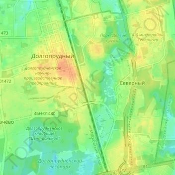 Топографическая карта Новодачный посёлок, высота, рельеф