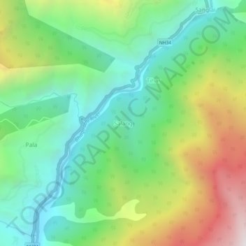 Топографическая карта Salang, высота, рельеф
