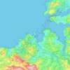 Топографическая карта La Coruña, высота, рельеф