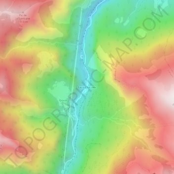 Топографическая карта Eaux-Chaudes, высота, рельеф