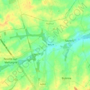 Топографическая карта Harlue, высота, рельеф