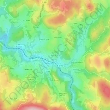 Топографическая карта Saint-Gilles, высота, рельеф