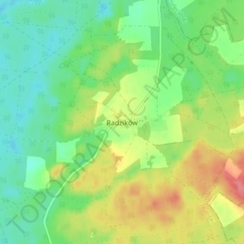Топографическая карта Radzików, высота, рельеф