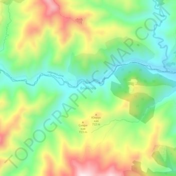 Топографическая карта Войново, высота, рельеф