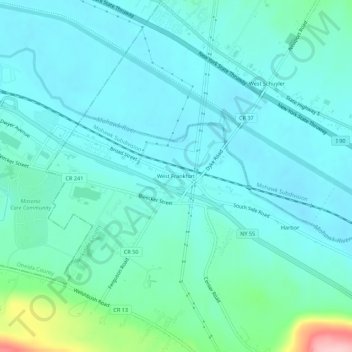 Топографическая карта West Frankfort, высота, рельеф