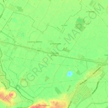 Топографическая карта Sant'Angelo a Lecore, высота, рельеф