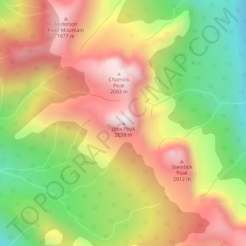 Топографическая карта Ibex Peak, высота, рельеф
