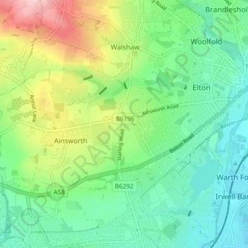Топографическая карта Starling, высота, рельеф