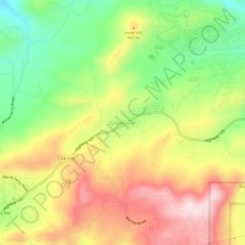 Топографическая карта Groveland, высота, рельеф