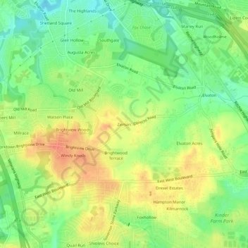 Топографическая карта Zeman, высота, рельеф