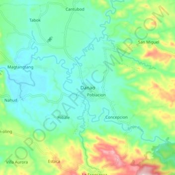 Топографическая карта Danao, высота, рельеф