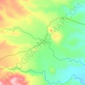 Топографическая карта Antsakoabe, высота, рельеф
