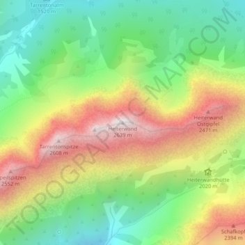 Топографическая карта Heiterwand, высота, рельеф