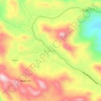 Топографическая карта Assunção, высота, рельеф