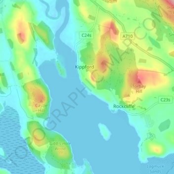 Топографическая карта Rough Firth, высота, рельеф