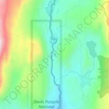Топографическая карта Devils Postpile National Monument, высота, рельеф