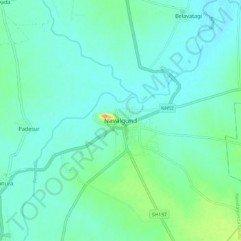 Топографическая карта Navalagunda, высота, рельеф