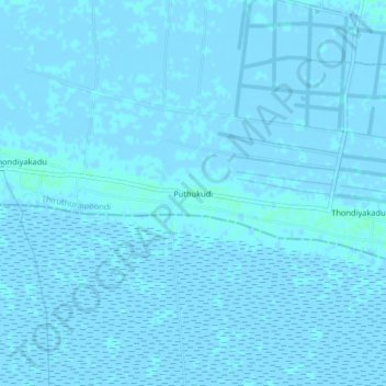 Топографическая карта Puthukudi, высота, рельеф