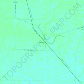 Топографическая карта Langdon, высота, рельеф
