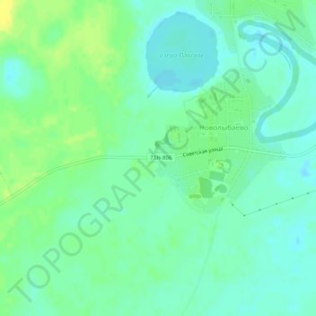 Топографическая карта Лыбаево, высота, рельеф