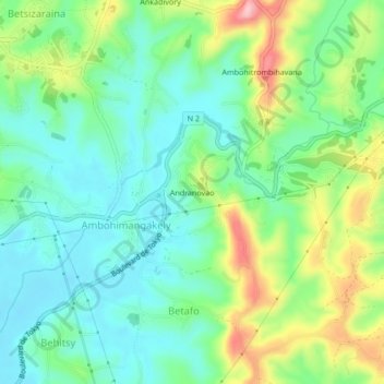 Топографическая карта Andranovao, высота, рельеф