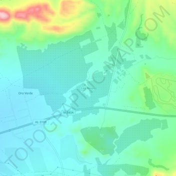 Топографическая карта Los Yesos, высота, рельеф