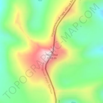 Топографическая карта Неройка, высота, рельеф