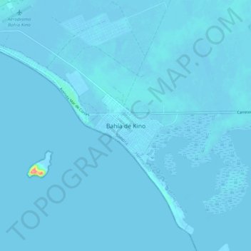 Топографическая карта Bahía de Kino, высота, рельеф