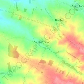 Топографическая карта South Croxton, высота, рельеф