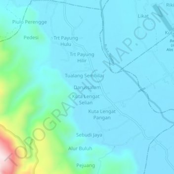 Топографическая карта Darussalam, высота, рельеф