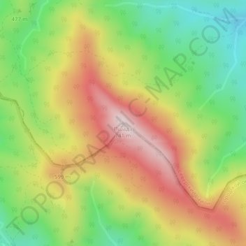 Топографическая карта Пшада, высота, рельеф