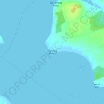 Топографическая карта McDonald Point, высота, рельеф