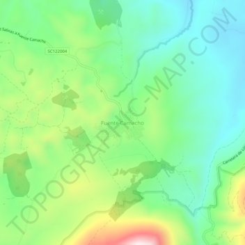 Топографическая карта Fuente Camacho, высота, рельеф