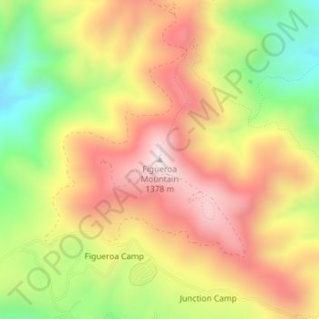Топографическая карта Figueroa Mountain, высота, рельеф