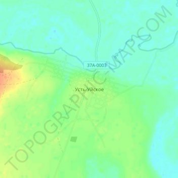 Топографическая карта Усть-Уйское, высота, рельеф