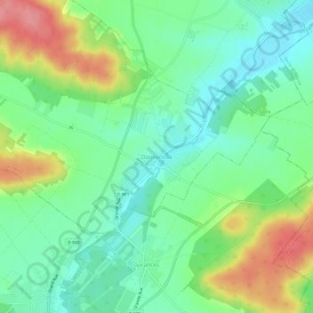 Топографическая карта Dannemois, высота, рельеф