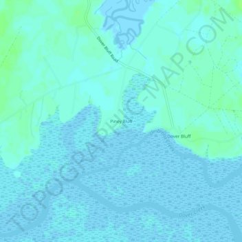 Топографическая карта Piney Bluff, высота, рельеф