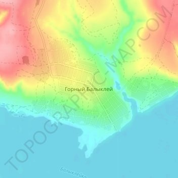 Топографическая карта Горный Балыклей, высота, рельеф
