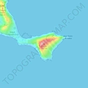 Топографическая карта Baton, высота, рельеф