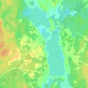 Топографическая карта Озерская Горка, высота, рельеф