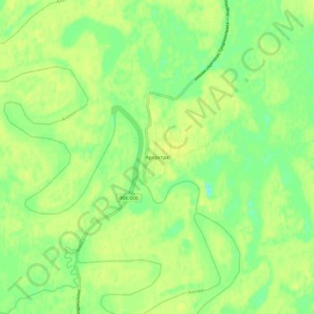 Топографическая карта Аргахтах, высота, рельеф