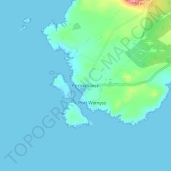 Топографическая карта Portnahaven, высота, рельеф