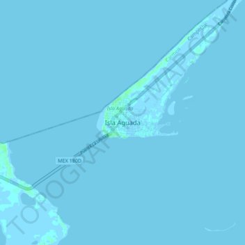 Топографическая карта Isla Aguada, высота, рельеф