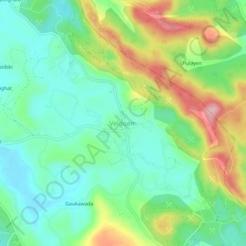 Топографическая карта Velguem, высота, рельеф