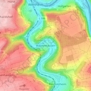 Топографическая карта Waldenhausen, высота, рельеф