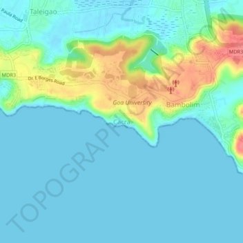 Топографическая карта Cacra, высота, рельеф