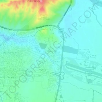 Топографическая карта Конигиль, высота, рельеф