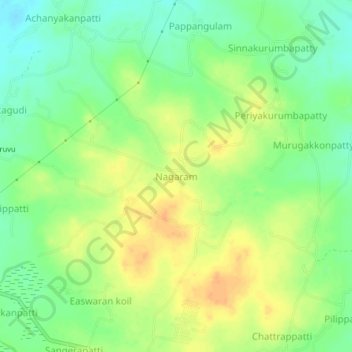 Топографическая карта Nagaram, высота, рельеф